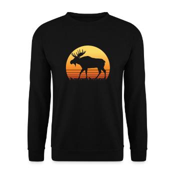 Silhouette de soleil rétro Moose - Sweat-shirt Unisexe - noir - Devant - Alina (178cm) & Michal (187cm)