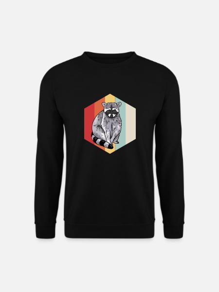 Retro Waschbär - Unisex Pullover - Schwarz