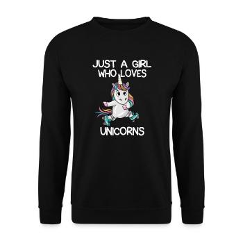 Just A Girl Who Loves Unicorns - Unisex Sweatshirt - black - Front - Alina (178cm) & Michal (187cm)