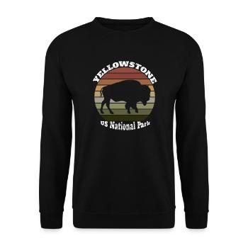 Yellowstone Dutton Ranch Vintage - Unisex Sweatshirt - black - Front - Alina (178cm) & Michal (187cm)
