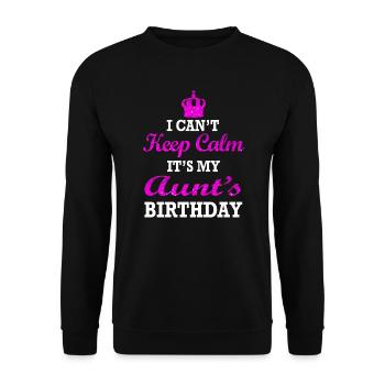 Je ne peux pas garder mon calme, c'est l'anniversaire de ma tante - Sweat-shirt Unisexe - noir - Devant - Alina (178cm) & Michal (187cm)