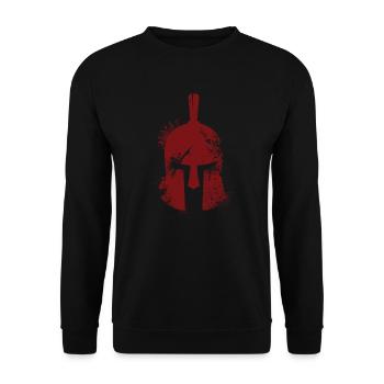 Spartan Casque guerrier Warrior Fitness Bodybuilding - Sweat-shirt Unisexe - noir - Devant - Alina (178cm) & Michal (187cm)
