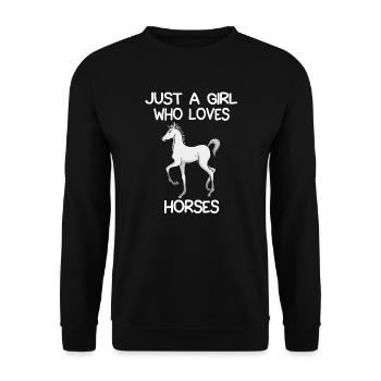 Juste une fille qui aime les chevaux - Sweat-shirt Unisexe - noir - Devant - Alina (178cm) & Michal (187cm)