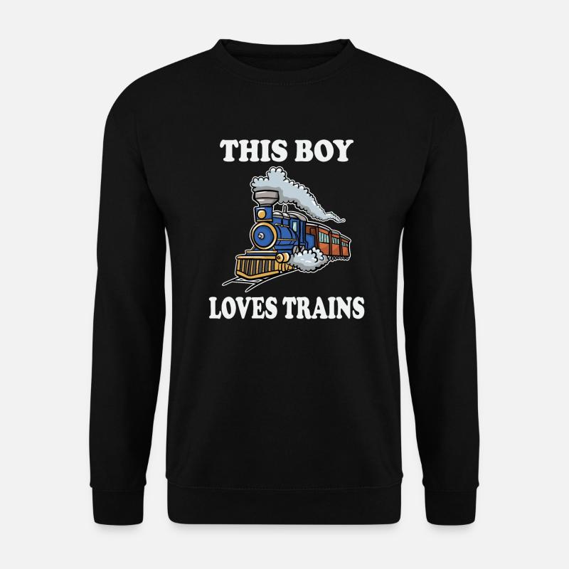 Dieser Junge liebt Züge - Unisex Pullover - Schwarz