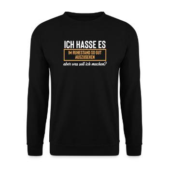 Rente Rentner Ruhestand Pension Pensionär 2021 - Unisex Pullover - Schwarz - Vorne - Alina (178cm) & Michal (187cm)