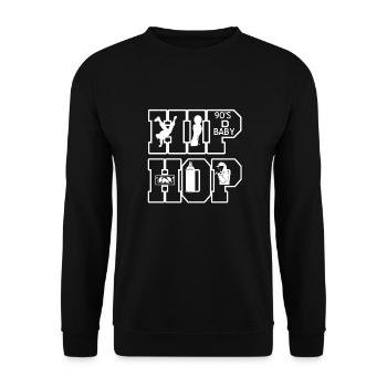 Fans de musique rap old school hip hop des années 90 - Sweat-shirt Unisexe - noir - Devant - Alina (178cm) & Michal (187cm)