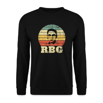 RBG Ruth Bader Ginsburg Sunset Distressed - Unisex Sweatshirt - black - Front - Alina (178cm) & Michal (187cm)