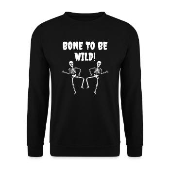 Lustiger Halloween-Kostümknochen, um wild zu sein - Unisex Pullover - Schwarz - Vorne - Alina (178cm) & Michal (187cm)