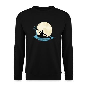 Kayak Canoe Funny River Boats Paddle Rafting Lake - Unisex Sweatshirt - black - Front - Alina (178cm) & Michal (187cm)