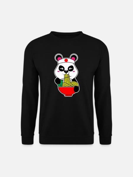 Panda Kawaii Tokio Japan Kami Ramen Eiernudeln - Unisex Pullover - Schwarz