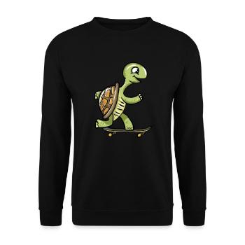Skate Turtle - Unisex Sweatshirt - black - Front - Alina (178cm) & Michal (187cm)