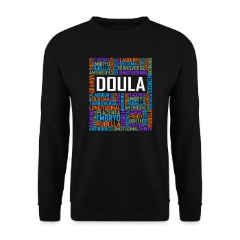 Doula Words - Unisex Sweatshirt - black - Front - Alina (178cm) & Michal (187cm)