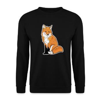 Fox Illustration - Unisex Sweatshirt - black - Front - Alina (178cm) & Michal (187cm)