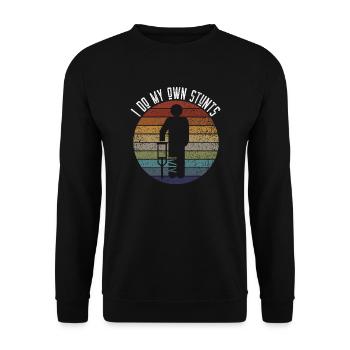 I Do My Own Stunts Funny Broken Arm Leg - Unisex Sweatshirt - black - Front - Alina (178cm) & Michal (187cm)