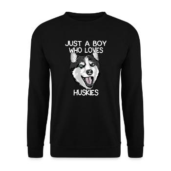 Juste un garçon qui aime les huskies - Sweat-shirt Unisexe - noir - Devant - Alina (178cm) & Michal (187cm)