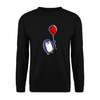Pinguin Ballon - Unisex Pullover - Schwarz - Vorne - Alina (178cm) & Michal (187cm)