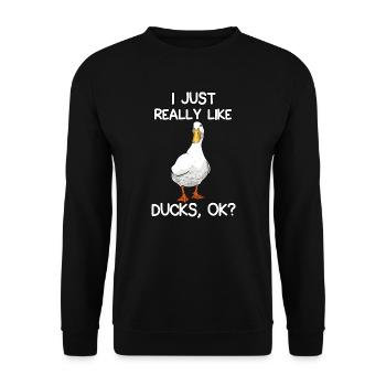 J'aime vraiment les canards - Sweat-shirt Unisexe - noir - Devant - Alina (178cm) & Michal (187cm)