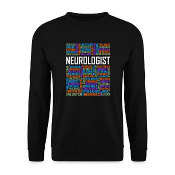 Neurologist - Words - Unisex Sweatshirt - black - Front - Alina (178cm) & Michal (187cm)