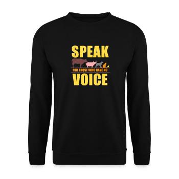 Parlez pour ceux qui n'ont pas de droits sur les animaux de la voix - Sweat-shirt Unisexe - noir - Devant - Alina (178cm) & Michal (187cm)