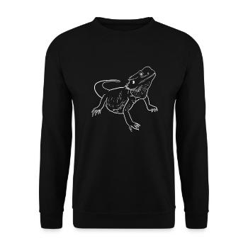 Bearded Dragon Line - Unisex Pullover - Schwarz - Vorne - Alina (178cm) & Michal (187cm)