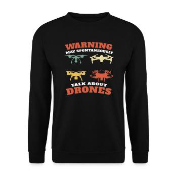 May Spontaneously Talk About Drones - Unisex Sweatshirt - black - Front - Alina (178cm) & Michal (187cm)