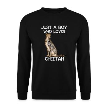 Just A Boy Who Loves Cheetahs - Unisex Sweatshirt - black - Front - Alina (178cm) & Michal (187cm)