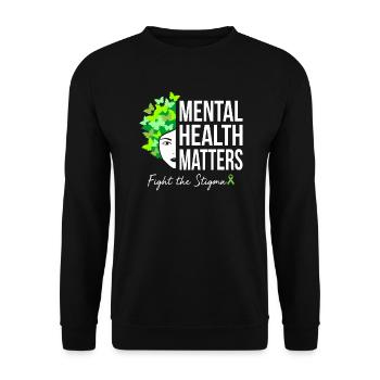 Lutte La stigmatisation La santé mentale est importante - Sweat-shirt Unisexe - noir - Devant - Alina (178cm) & Michal (187cm)