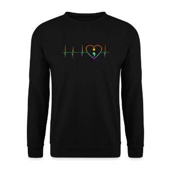 Show your support Mental Health - Unisex Sweatshirt - black - Front - Alina (178cm) & Michal (187cm)