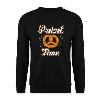 National Pretzel Day It's Pretzel Time - Unisex Sweatshirt - black - Front - Alina (178cm) & Michal (187cm)