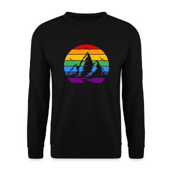 Find a Rainbow Day Mountain Birds - Unisex Sweatshirt - black - Front - Alina (178cm) & Michal (187cm)