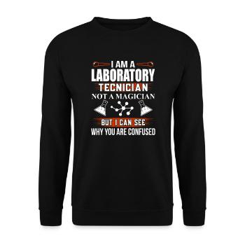 Laboratory Technician Lab Tech Fun Saying - Unisex Sweatshirt - black - Front - Alina (178cm) & Michal (187cm)