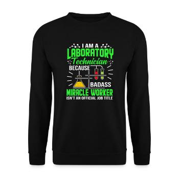 Je suis Un jeu de labo de technicien de laboratoire - Sweat-shirt Unisexe - noir - Devant - Alina (178cm) & Michal (187cm)