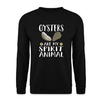 Les huîtres sont mon Animal Funny Oyster Fun - Sweat-shirt Unisexe - noir - Devant - Alina (178cm) & Michal (187cm)