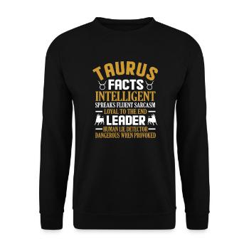 Signes du zodiaque Taureau Caractéristiques Faits - Sweat-shirt Unisexe - noir - Devant - Alina (178cm) & Michal (187cm)