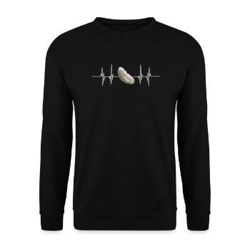 Mon coeur bat pour Oyster Fun Pun Oyster - Sweat-shirt Unisexe - noir - Devant - Alina (178cm) & Michal (187cm)