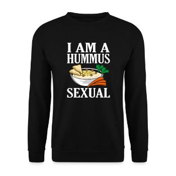 Je suis houmous amants houmous drôles houmous - Sweat-shirt Unisexe - noir - Devant - Alina (178cm) & Michal (187cm)