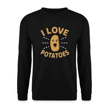 I Love Potatoes Funny Gardener Fun Carriage - Unisex Sweatshirt - black - Front - Alina (178cm) & Michal (187cm)
