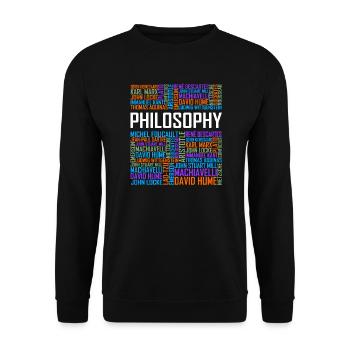 Philosophy - Words - Unisex Sweatshirt - black - Front - Alina (178cm) & Michal (187cm)