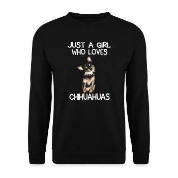 Juste une fille qui aime chihuahuas - Sweat-shirt Unisexe - noir - Devant - Alina (178cm) & Michal (187cm)