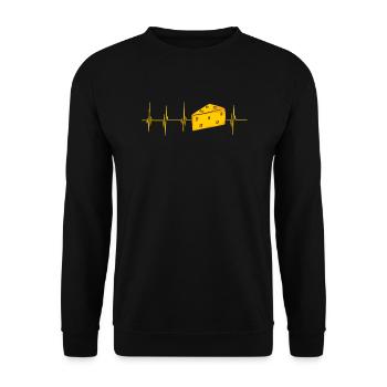 Mein Herz Schlägt Für Cheese ! Käse Toastie Meme - Unisex Pullover - Schwarz - Vorne - Alina (178cm) & Michal (187cm)