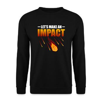 Lass Uns Ein Lustiges Meteor-Meme Machen - Unisex Pullover - Schwarz - Vorne - Alina (178cm) & Michal (187cm)
