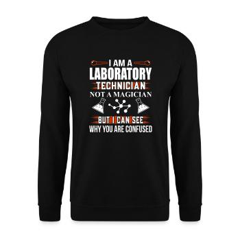 Je suis technicien de laboratoire Et Pas magicien Drôle - Sweat-shirt Unisexe - noir - Devant - Alina (178cm) & Michal (187cm)