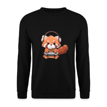 Red Panda Gamer - Unisex Sweatshirt - black - Front - Alina (178cm) & Michal (187cm)