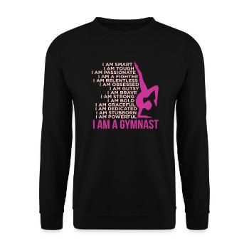 Ich Bin Ein Turner Gymnastik Gymnastik - Unisex Pullover - Schwarz - Vorne - Alina (178cm) & Michal (187cm)