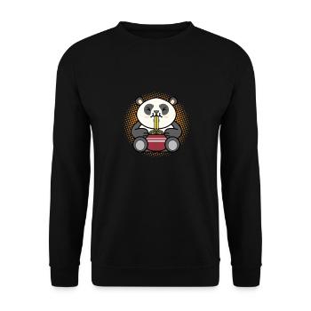 Ramen Essen Panda Anime Kawaii Ramen Nudeln - Unisex Pullover - Schwarz - Vorne - Alina (178cm) & Michal (187cm)