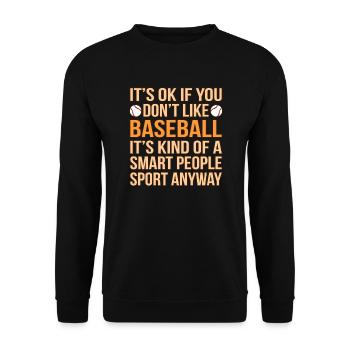 Baseball Smart People Sport Spieler Liebhaber - Unisex Pullover - Schwarz - Vorne - Alina (178cm) & Michal (187cm)