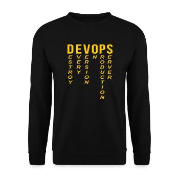 Devops Definition Technischer Computer - Unisex Pullover - Schwarz - Vorne - Alina (178cm) & Michal (187cm)
