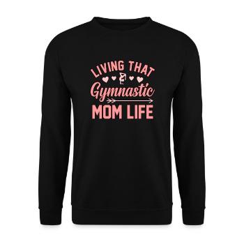Gymnastic Mom Gymnastic Gymnastics Sports Lover - Unisex Pullover - Schwarz - Vorne - Alina (178cm) & Michal (187cm)