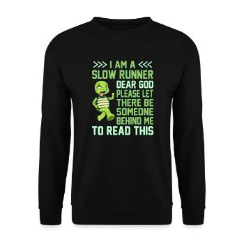 Je suis un coureur lent Tortue Semi-marathon courir - Sweat-shirt Unisexe - noir - Devant - Alina (178cm) & Michal (187cm)
