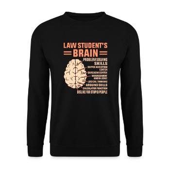 Étudiants de l’examen Brain Lawyer Lawyer de l’étudiant en droit - Sweat-shirt Unisexe - noir - Devant - Alina (178cm) & Michal (187cm)